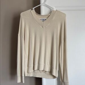 Cream V-Neck Sweater